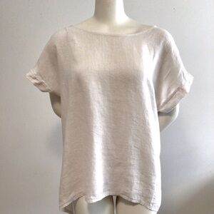 Terzo Millennio Off-white Linen Short Sleeve Top